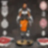 A display of various collectables in Apex Legends showcasing their vibrant designs.