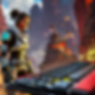 Customizable RGB Lighting in Apex Legends Close-up view of a mechanical gaming keyboard highlighting customizable RGB lighting