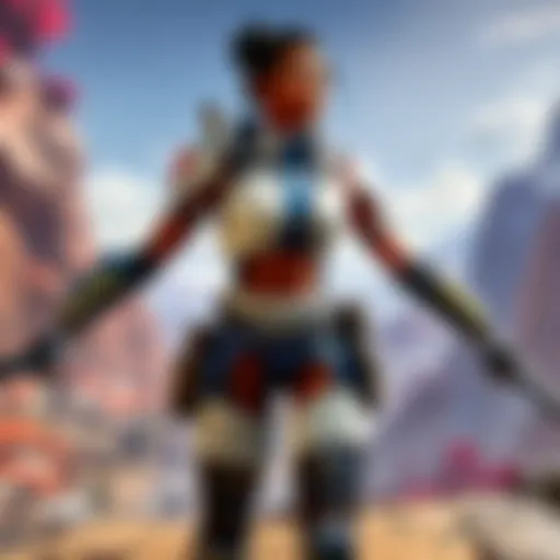 A digital representation of Apex Legends gameplay showcasing a competitive environment