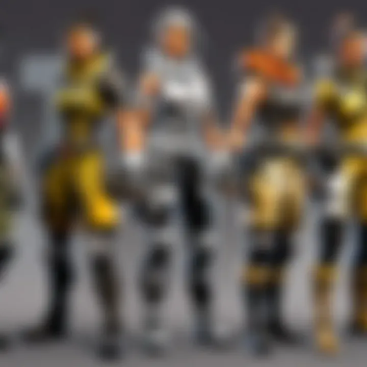 A collection of various Apex Legends figurines representing different characters