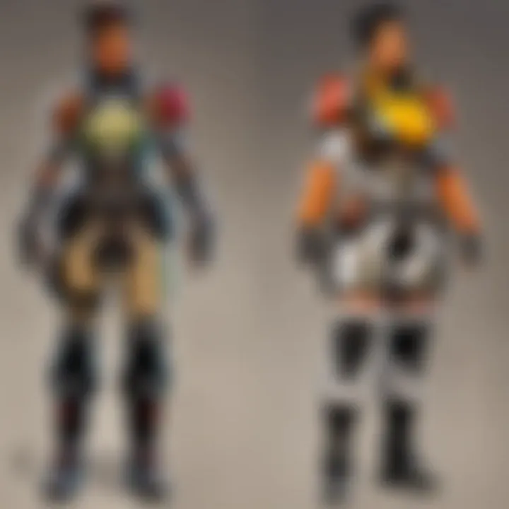 An overview of the evolution of skin designs in Apex Legends.