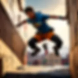 Athlete performing precision jump at Apex Parkour Denver