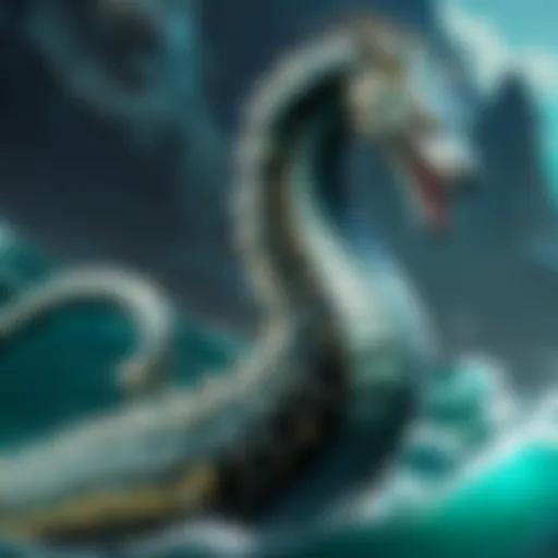 Sleek Sea Serpent gracefully swimming in the depths