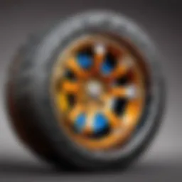 A close-up view of Apex wheels showcasing their intricate design and engineering