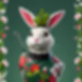 Elegant bunny golf head cover design with floral motifs