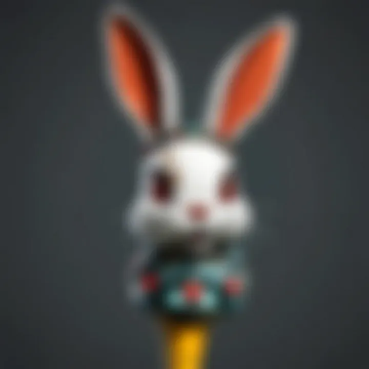 Luxurious bunny golf head cover adorned with gemstones
