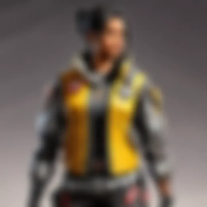 Creative depiction of character-inspired Apex Legends jacket features