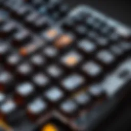 Close-up view of SteelSeries Apex Pro keyboard showcasing customizable mechanical switches