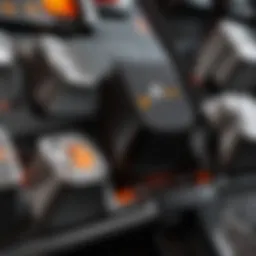 Close-up view of the SteelSeries Apex Pro TKL keyboard showcasing its unique mechanical switches