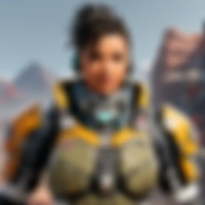 Illustration of a dynamic Apex Legends character in coding action