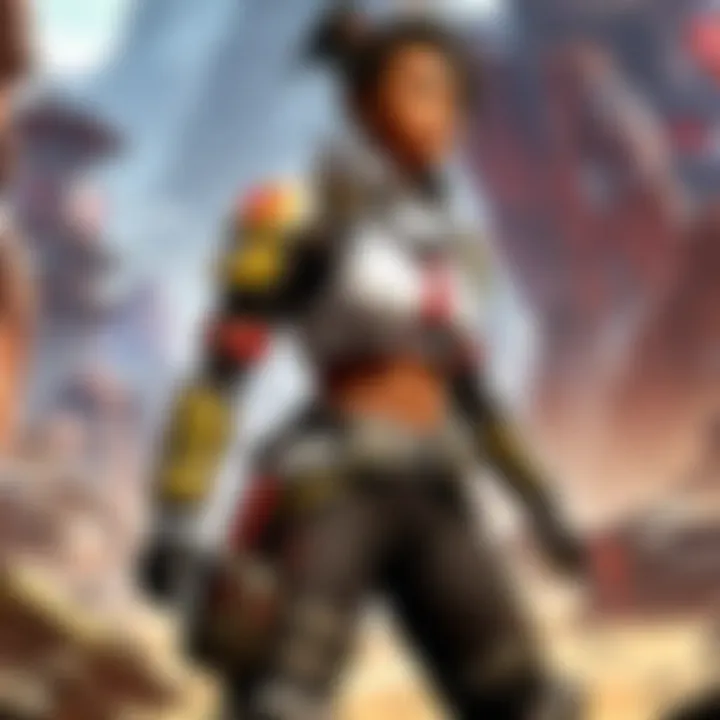 Elegant Apex Legends Character with Apex Coins