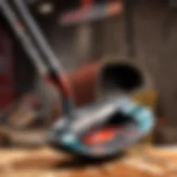 Elevated view of a golfer analyzing pitching wedge loft