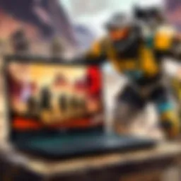 A powerful gaming laptop showcasing Apex Legends gameplay