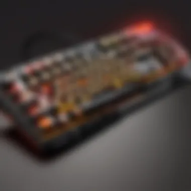 Side view of the ergonomic design of SteelSeries Apex Pro TKL keyboard