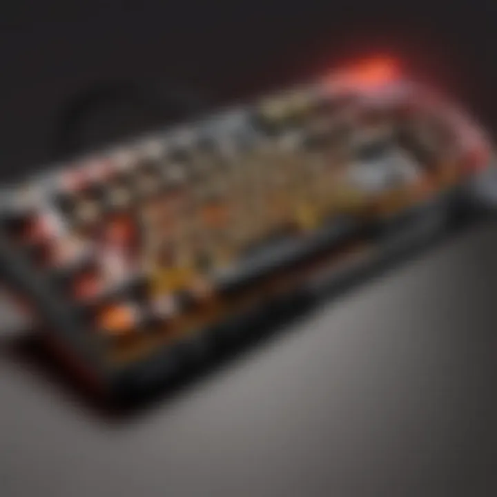 Side view of the ergonomic design of SteelSeries Apex Pro TKL keyboard
