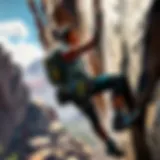 Adventurous rock climber conquering challenging Apex route