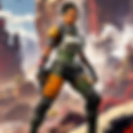 An engaging gameplay scene in Apex Legends showcasing various characters in action