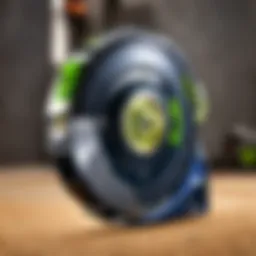 Close-up view of the Festool Kapex Aluminum Blade showcasing its sharp teeth and precision engineering