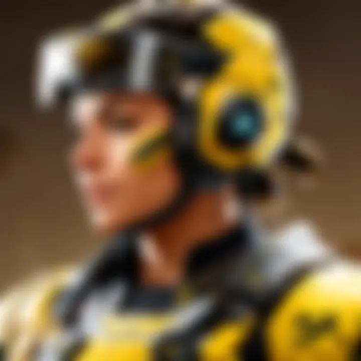 Close-up view of Yellow Evoshield in APEX Legends.