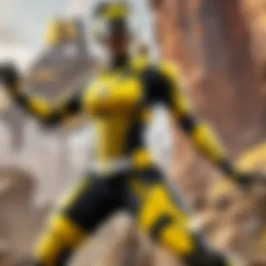 Strategic Use of Yellow Evoshield in Battle Strategic positioning in APEX Legends utilizing Yellow Evoshield.
