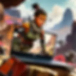 Gaming laptop showcasing Apex Legends gameplay