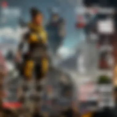 Dynamic Player Stats Overlay in APEX Legends A vibrant GFX overlay showcasing player stats in APEX Legends