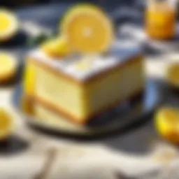 A beautifully presented slice of Hammonds lemon cake showcasing its moist texture and vibrant lemon glaze.