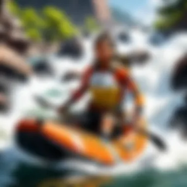 Kayaker navigating through turbulent Jackson Whitewater