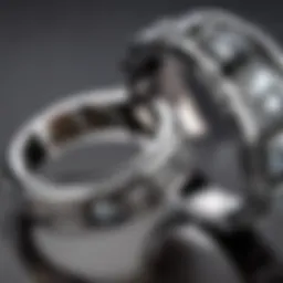 Close-up of a platinum ring showcasing its lustrous surface