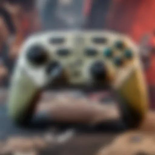 Sleek design of the rechargeable Switch Pro Controller showcasing its ergonomic features.