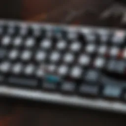 Close-up view of the Steel Series Apex Pro Keyboard showcasing its unique key switches.