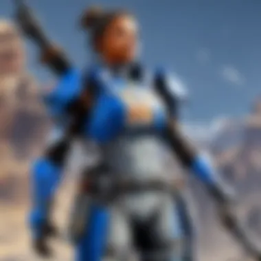 Character Dynamics in Olympus An artistic representation of a character interacting with Olympus Blue elements.