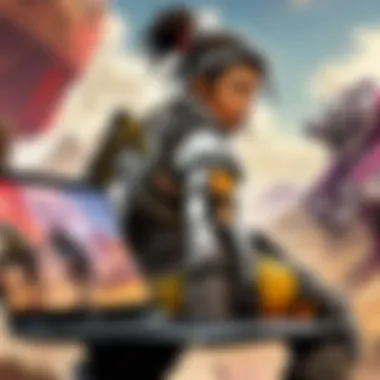 Gaming Laptop Displaying Apex Legends A high-performance gaming laptop with Apex Legends on the screen